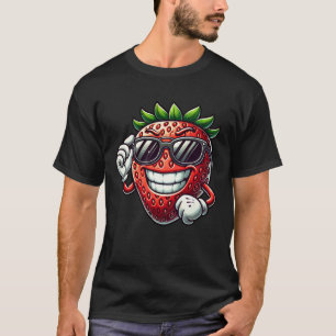 Cool strawberry sunglasses fruity design T-Shirt