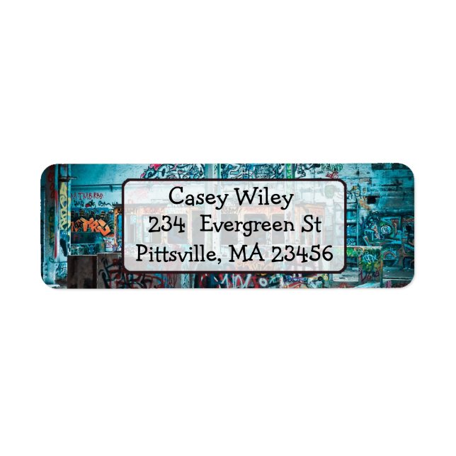 Cool Street Art Graffiti background  Address Label (Front)