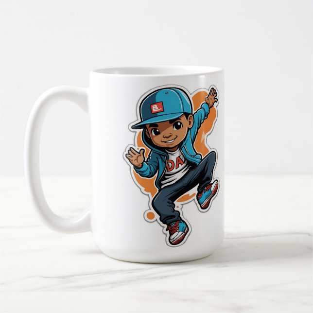 Cool Street Style Boy Cartoon Character Sticker Coffee Mug (Left)