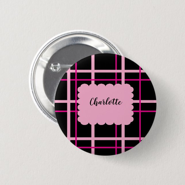 Cool Striped Pattern 2 Inch Round Button (Front & Back)