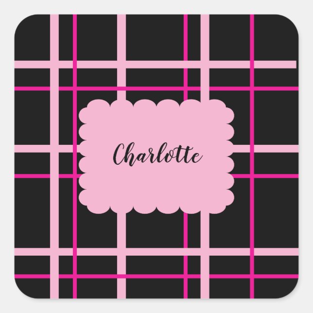 Cool Striped Pattern Square Sticker (Front)