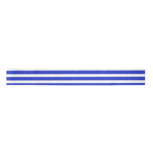 Cool Stripes Blue Geometric Satin Ribbon