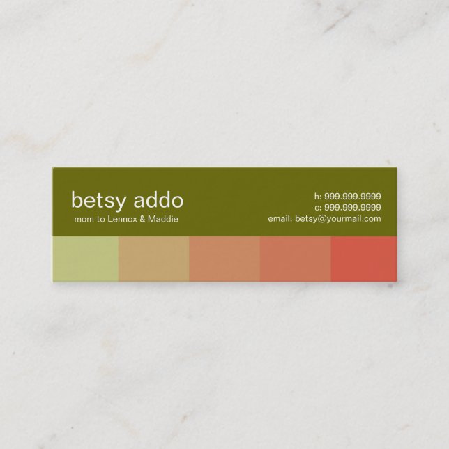 Cool Stripes Mommy Calling Cards (Front)