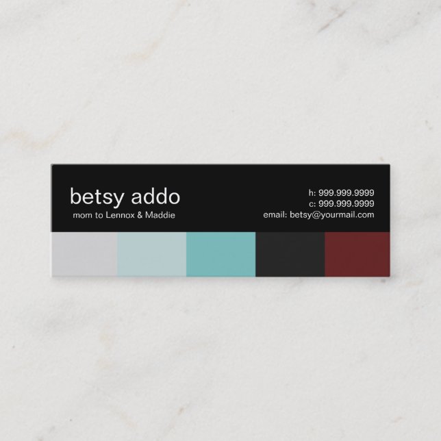Cool Stripes Mommy Calling Cards (Front)