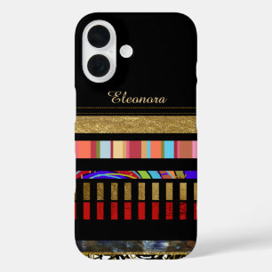 cool stripes to add name iPhone 16 case