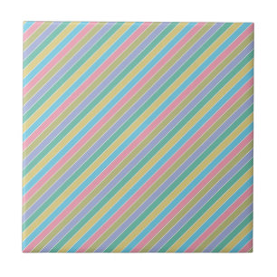 Cool Stylish Colorful Diagonal Striped Tile