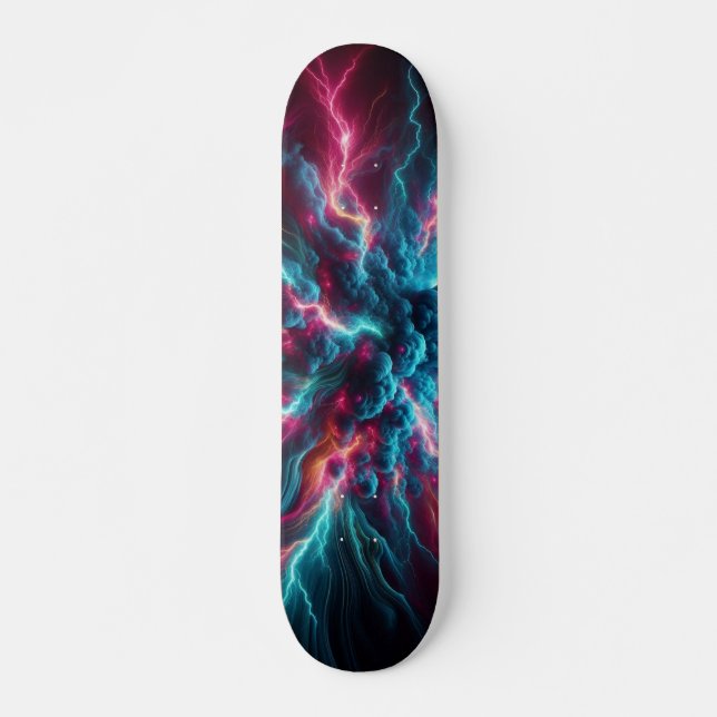 cool stylish  neon design skateboard (Front)