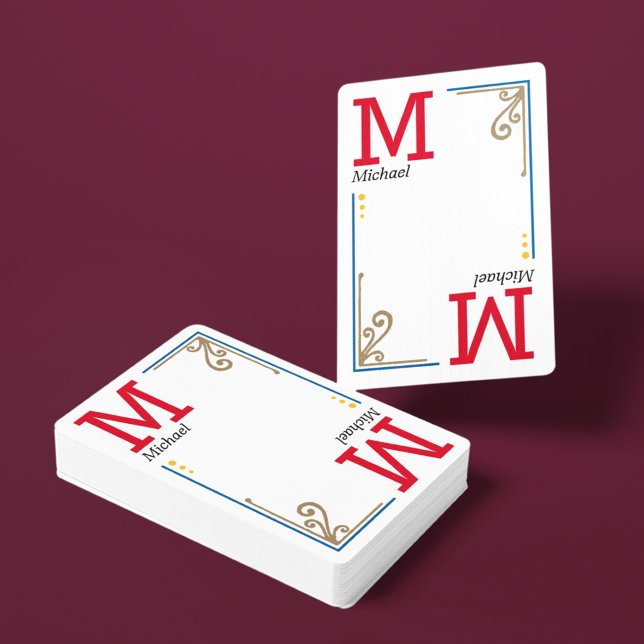 Cool stylish player initials - personalized playing cards (play the game)