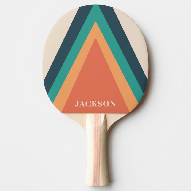 Cool Stylish Retro Stripes Personalized Ping Pong Paddle (Front)
