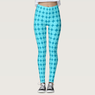 Cool Stylish Teal Light Blue Polka Dots Leggings