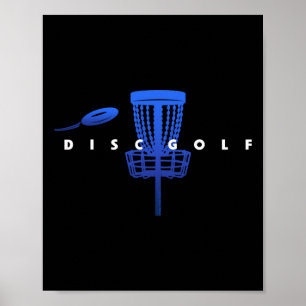 Cool Stylized Disc Golf With Basket And Disc - Dis Poster