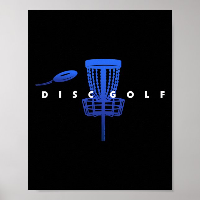 Cool Stylized Disc Golf With Basket And Disc - Dis Poster (Front)
