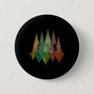 Cool Stylized Geometric Disc Golf  2 Inch Round Button