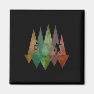 Cool Stylized Geometric Disc Golf  Magnet