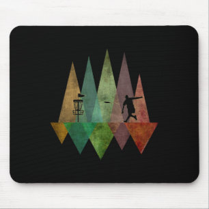 Cool Stylized Geometric Disc Golf  Mouse Pad