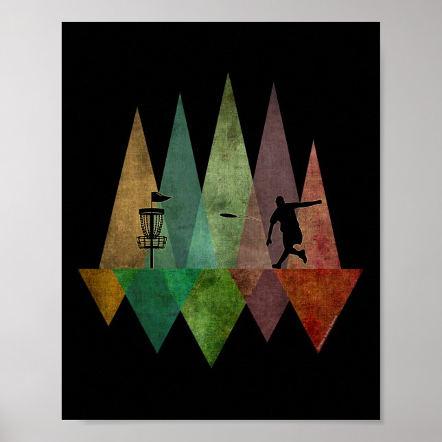 Cool Stylized Geometric Disc Golf  Poster (Front)