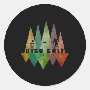 Cool Stylized Geometric Disc Golf Sket And Disc Di Classic Round Sticker