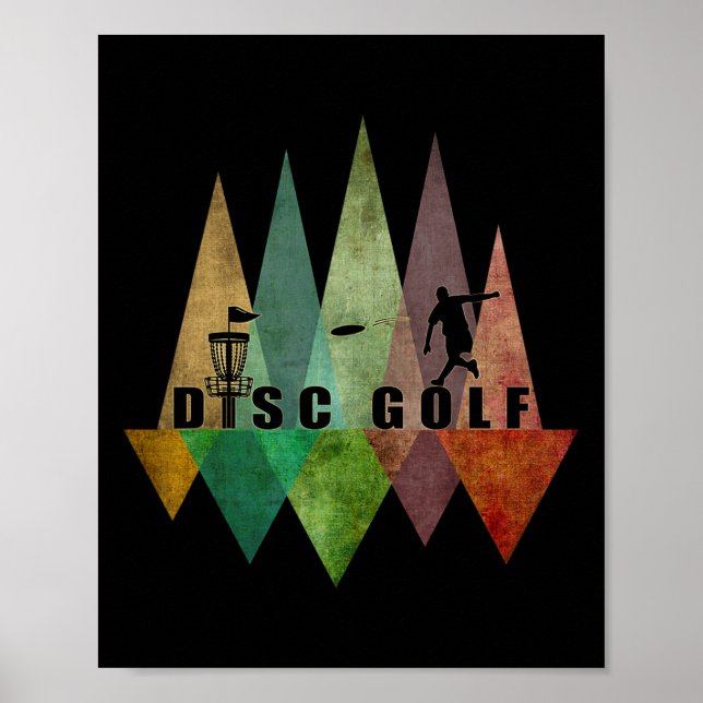 Cool Stylized Geometric Disc Golf Sket And Disc Di Poster (Front)