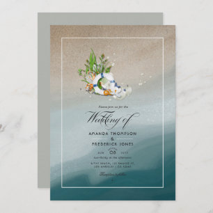 Cool Summer Beach Mariage Photo Invitation