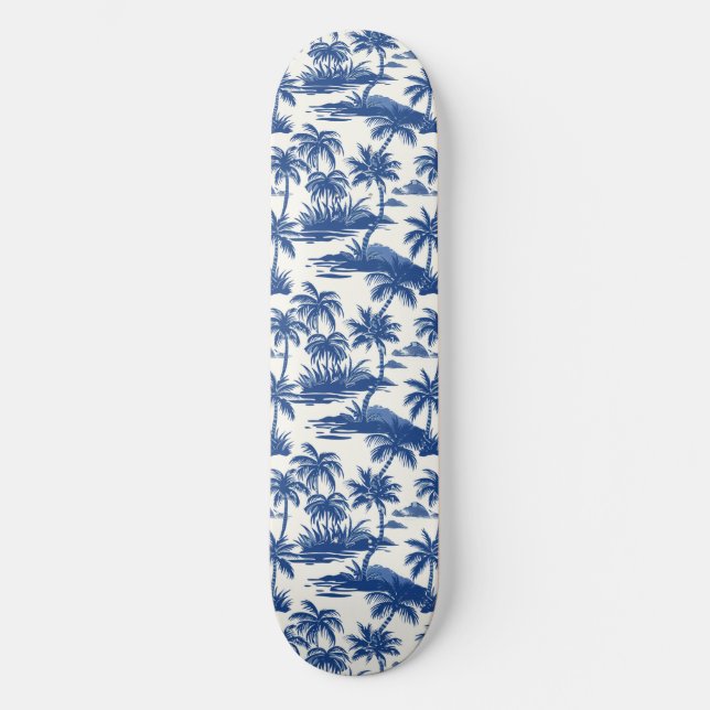 Cool Summer Beach Palm Designed Skateboard (Front)
