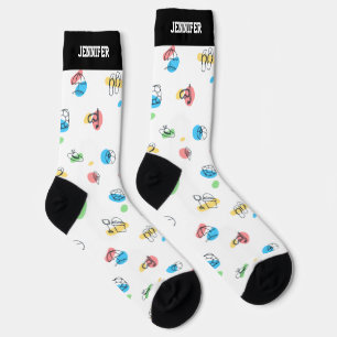 Cool Summer Beach Pattern Personalized Socks