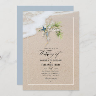 Cool Summer Beach Wedding Photo Invitation