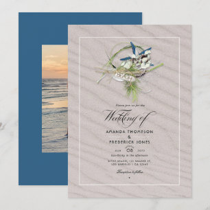 Cool Summer Beach Wedding Photo Invitation