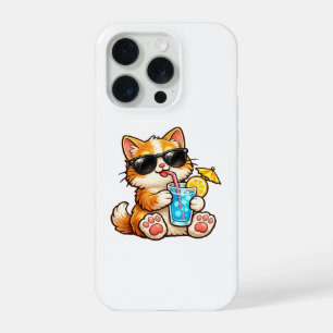 Cool Summer Cat iPhone 15 Pro Case