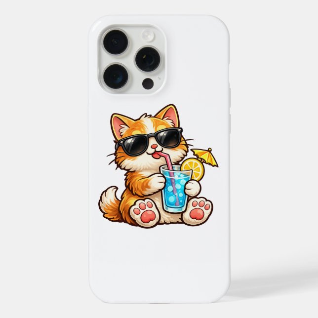 Cool Summer Cat iPhone Case (Back)