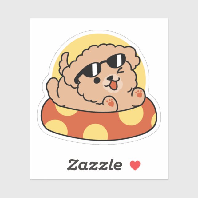 Cool Summer Dog Floating – Cute Puppy Pool Party (Sheet)