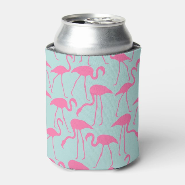 Cool Summer Flamingo Pattern Can Cooler (Can Front)