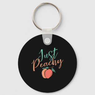 Cool Summer Fruit Retro Just Peachy & Keep It Keychain