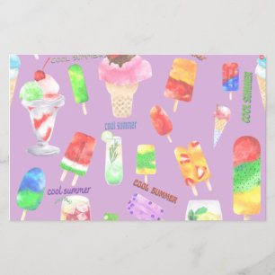 cool summer- ice cream, popice, and cold drink flyer