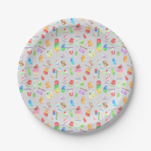 cool summer- ice cream, popice, and cold drink paper plate