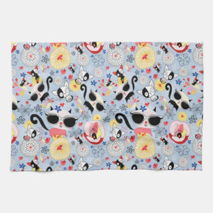 Cool Summer Kitty Kitchen Towel