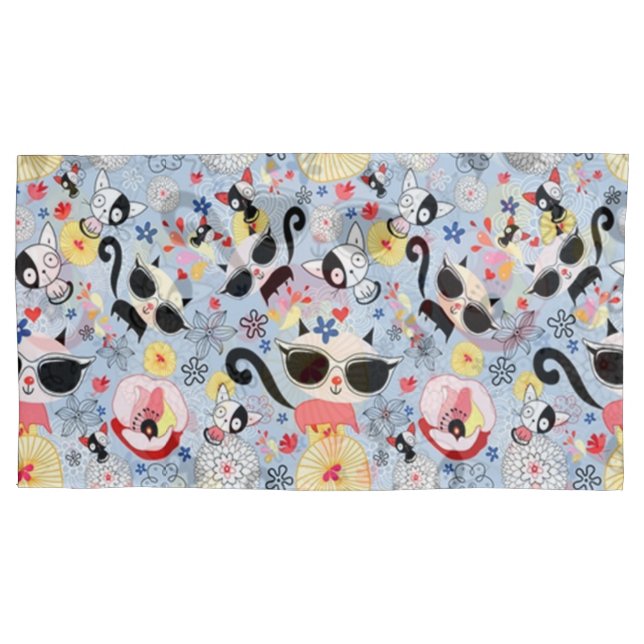 Cool Summer Kitty Pillowcase (Front)