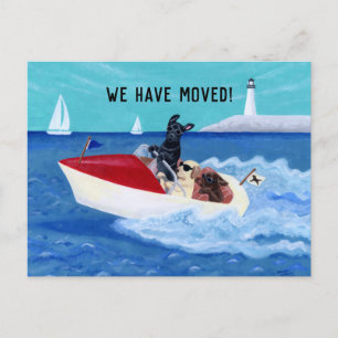 Cool Summer Labradors New Address 3 Announcement Postcard
