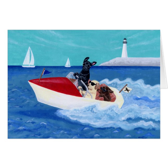 Cool Summer Labradors Painting (Front Horizontal)