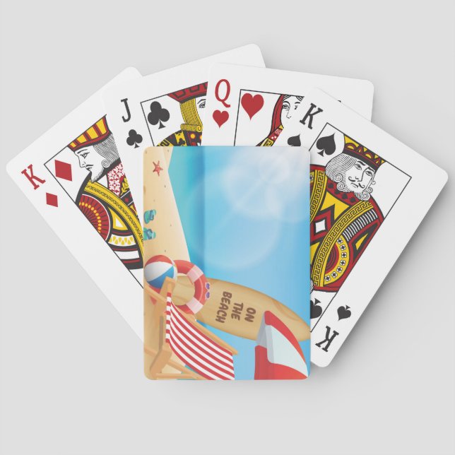 Cool Summer on the Beach with Surf Boards Playing Cards (Back)