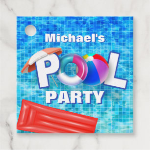 Cool Summer Pool Party Swimming Water Fun Favour Tags
