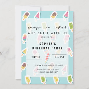 Cool Summer Popsicle Anniversaire Invitation