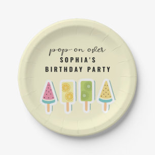 Cool Summer Popsicle Birthday Paper Plate