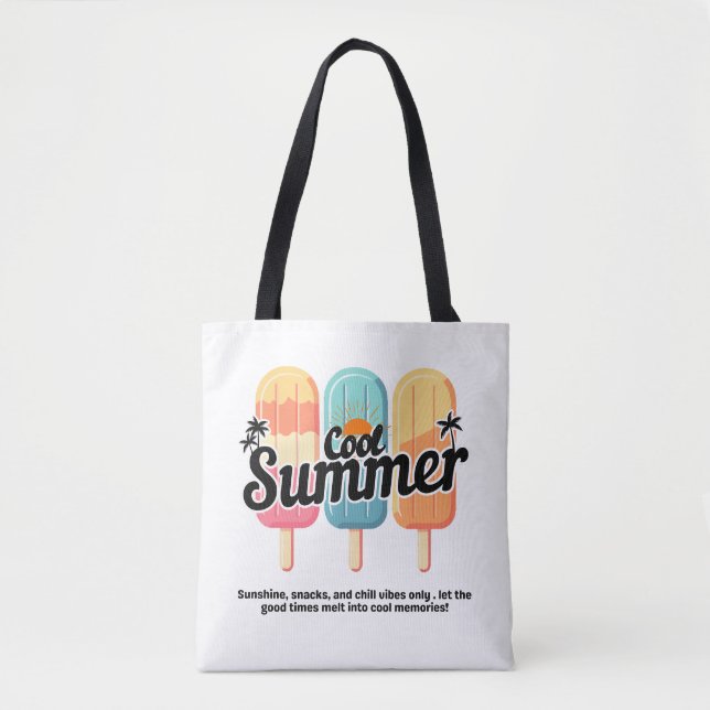 Cool Summer Rainbow Popsicle Tote Bag (Front)