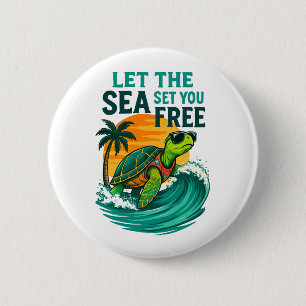 Cool Summer – Sea Turtle Vibes 2 Inch Round Button