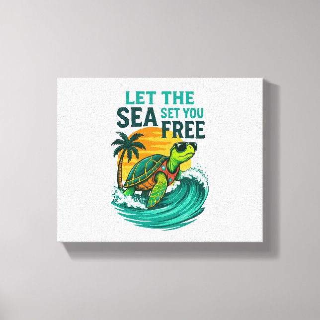 Cool Summer – Sea Turtle Vibes Canvas Print (Front)