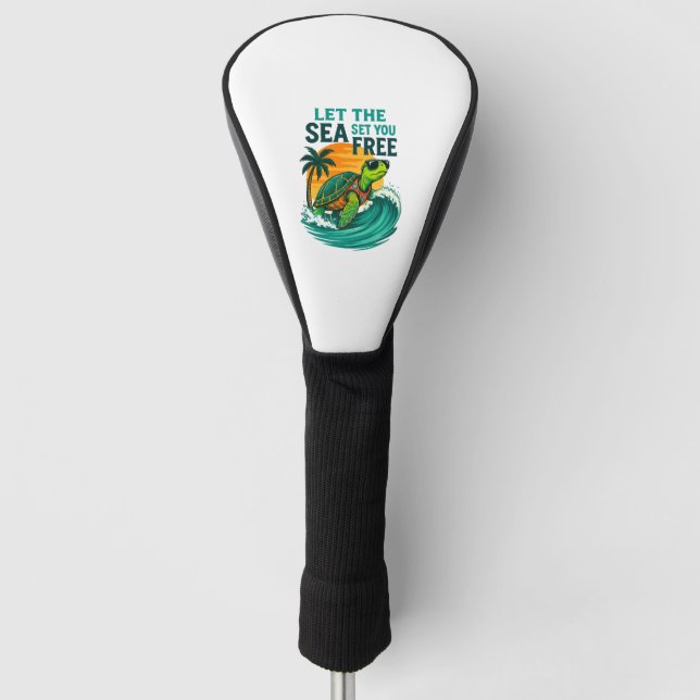 Cool Summer – Sea Turtle Vibes Golf Head Cover (Front)