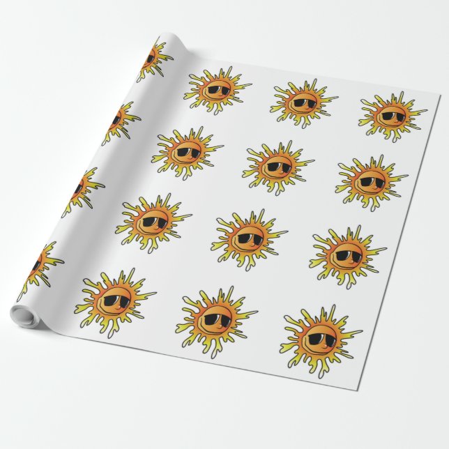 COOL SUMMER SUN WRAPPING PAPER (Unrolled)