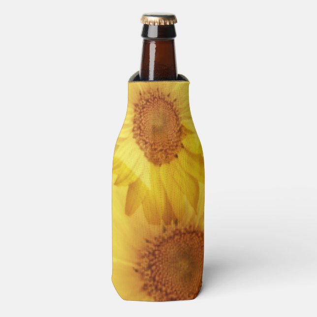Cool Summer Sunflower Bottle Wrap Bottle Cooler (Bottle Front)