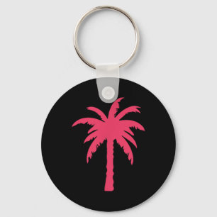 Cool Summer Vacation Men Women Sunset Beach Palm T Keychain