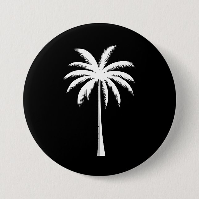 Cool Summer Vacation Sunset Beach Palm Tree 3 Inch Round Button (Front)